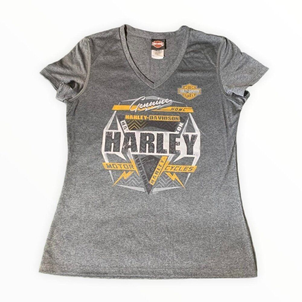 Cute Harley Davidson v-neck top from Chimney Rock North Carolina size Large